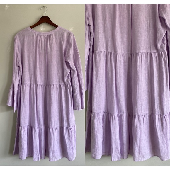 Velvet by Graham and Spencer Aurora Linen Mini Dress in Lilac - Picture 3 of 5